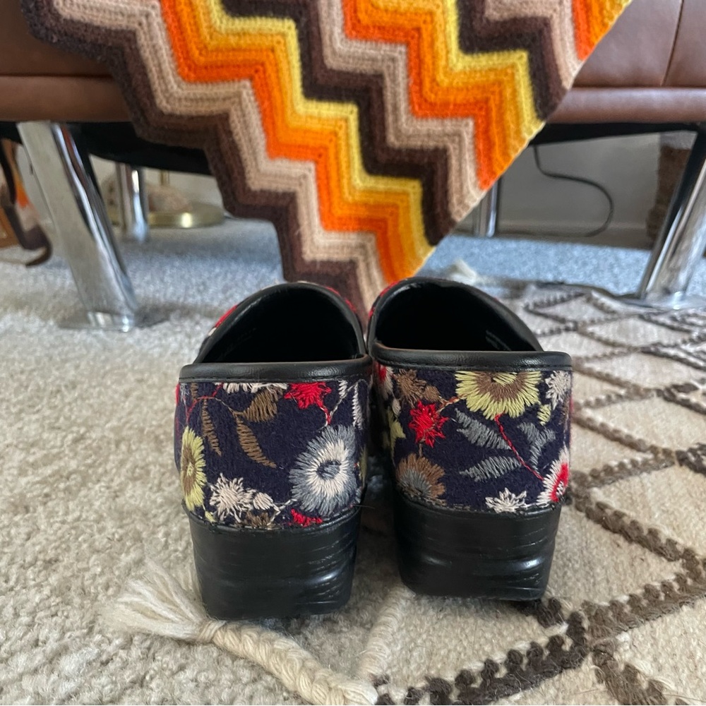 Dansko Floral Embroidered Felt Pro Mules - Picture 3 of 10